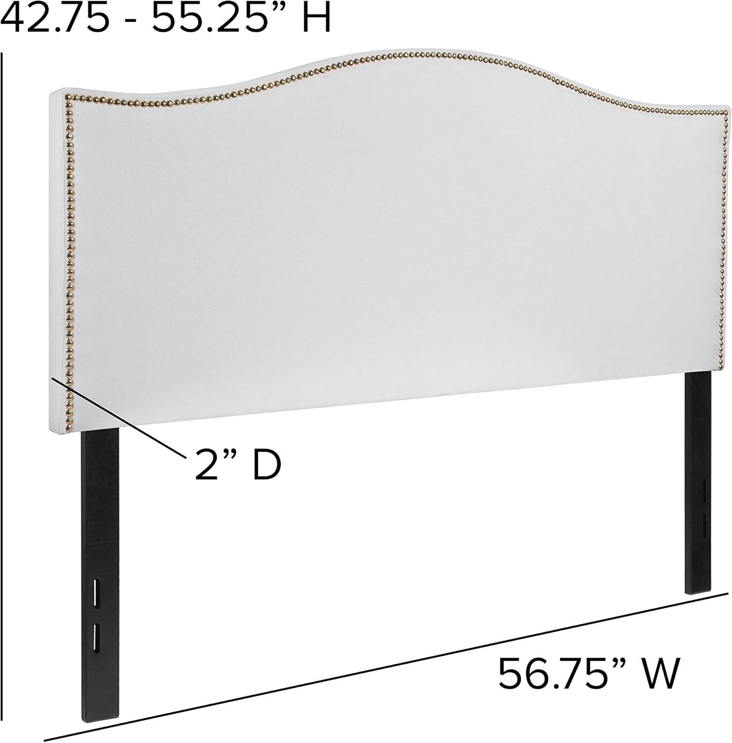 imageFlash Furniture Lexington Upholstered Twin Size Headboard with Accent Nail Trim in White FabricWhite