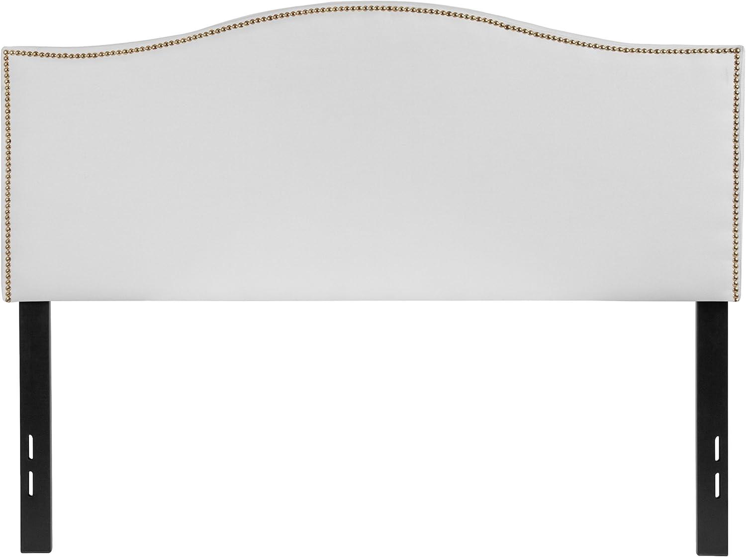 imageFlash Furniture Lexington Upholstered Twin Size Headboard with Accent Nail Trim in White FabricWhite