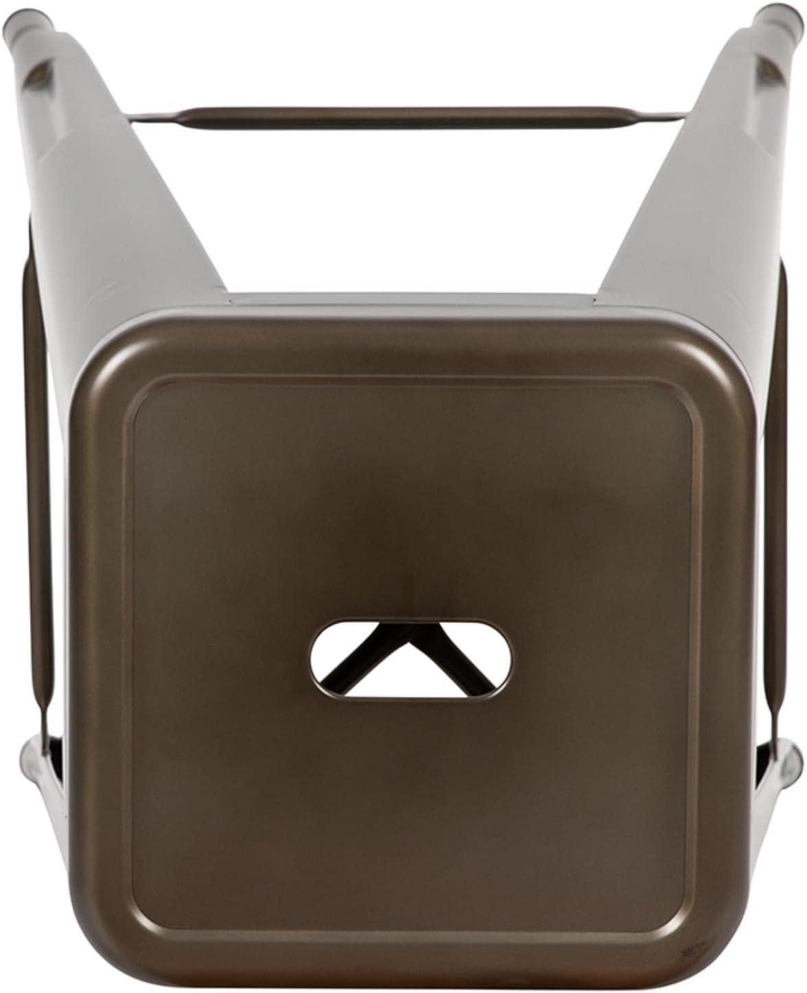 imageFlash Furniture Lily 30quot High Metal Indoor Bar Stool in Silver Stackable Set of 4Gun Metal