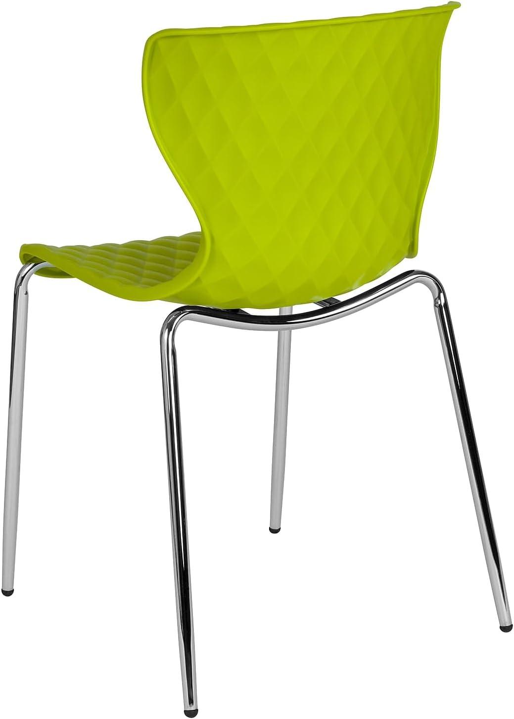 imageFlash Furniture Lowell Contemporary Design Citrus Green Plastic Stack ChairCitrus Green