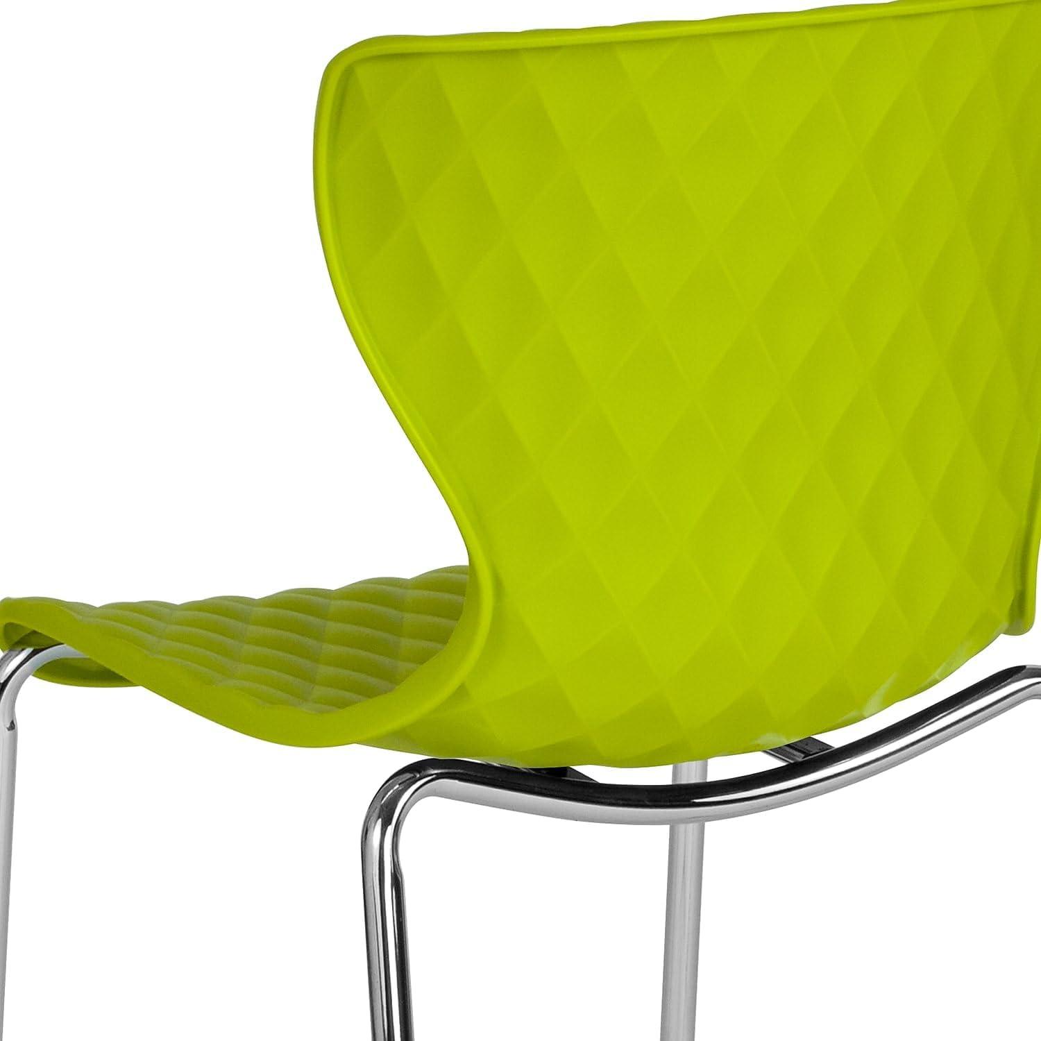 imageFlash Furniture Lowell Contemporary Design Citrus Green Plastic Stack ChairCitrus Green