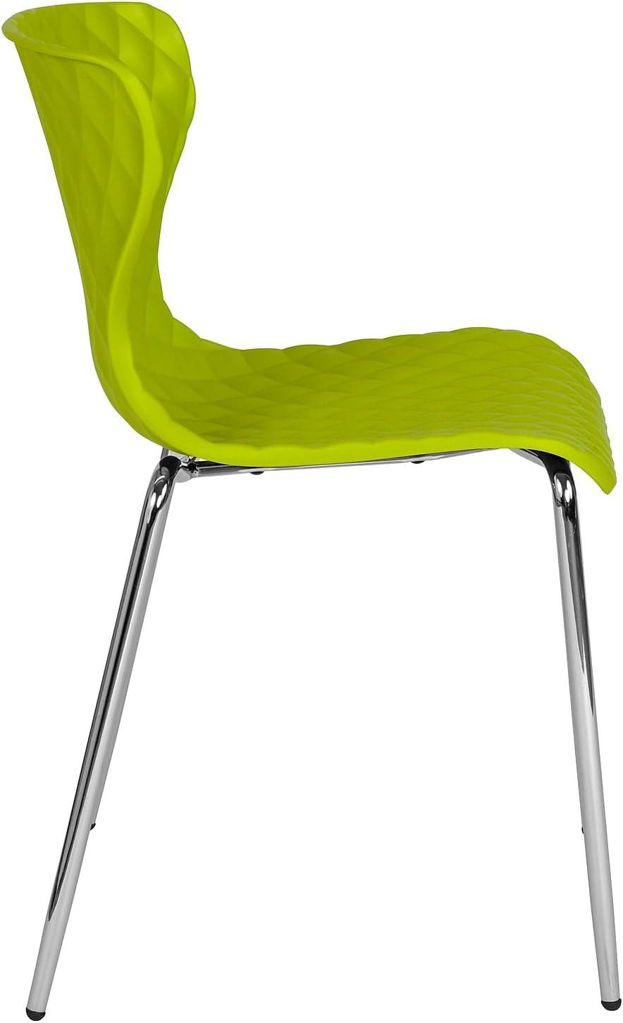 imageFlash Furniture Lowell Contemporary Design Citrus Green Plastic Stack ChairCitrus Green