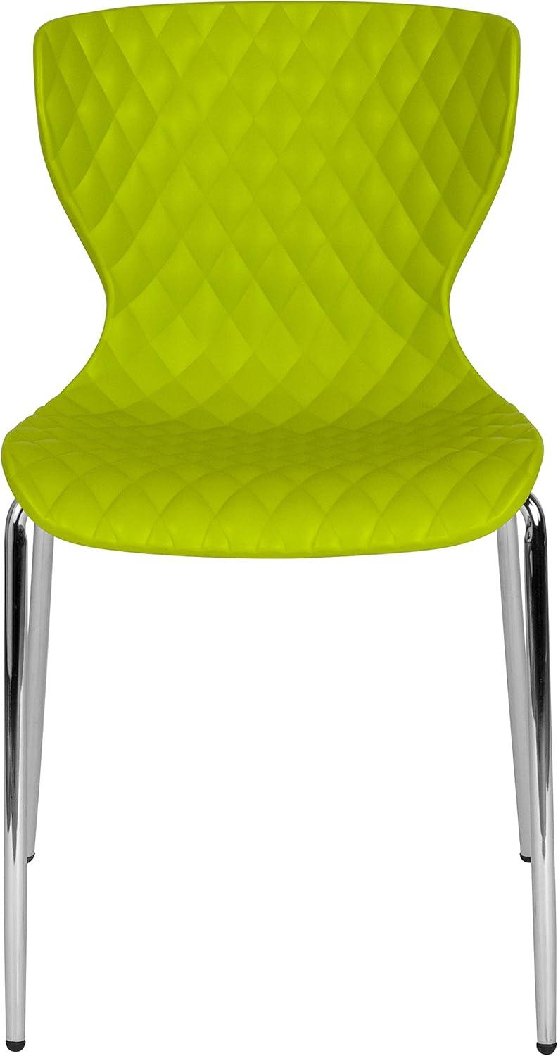 imageFlash Furniture Lowell Contemporary Design Citrus Green Plastic Stack ChairCitrus Green