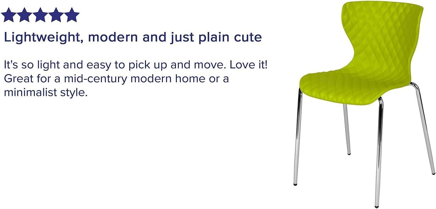 imageFlash Furniture Lowell Contemporary Design Citrus Green Plastic Stack ChairCitrus Green