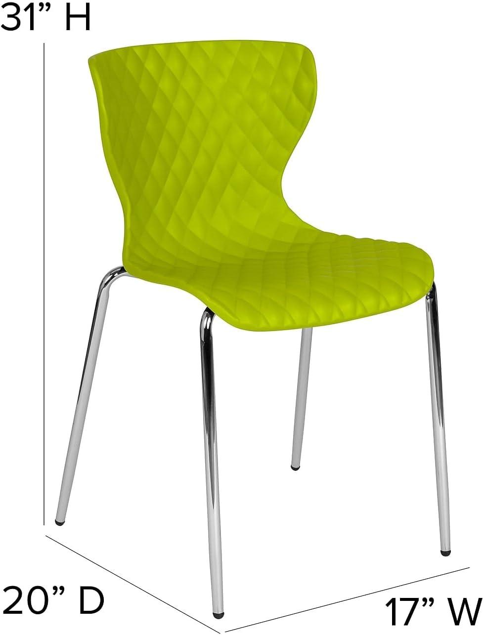 imageFlash Furniture Lowell Contemporary Design Citrus Green Plastic Stack ChairCitrus Green