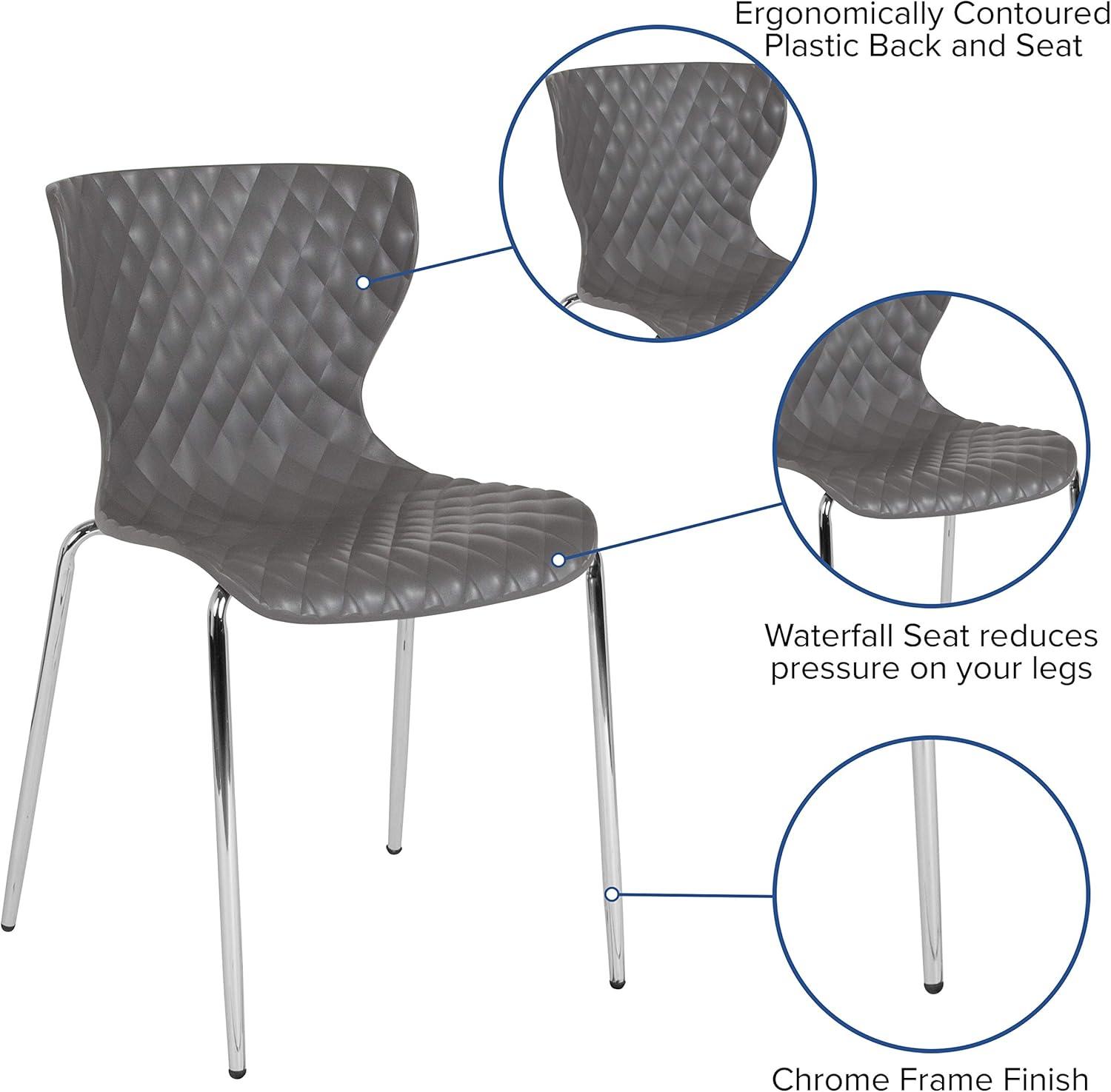 imageFlash Furniture Lowell Contemporary Design Citrus Green Plastic Stack ChairGrey