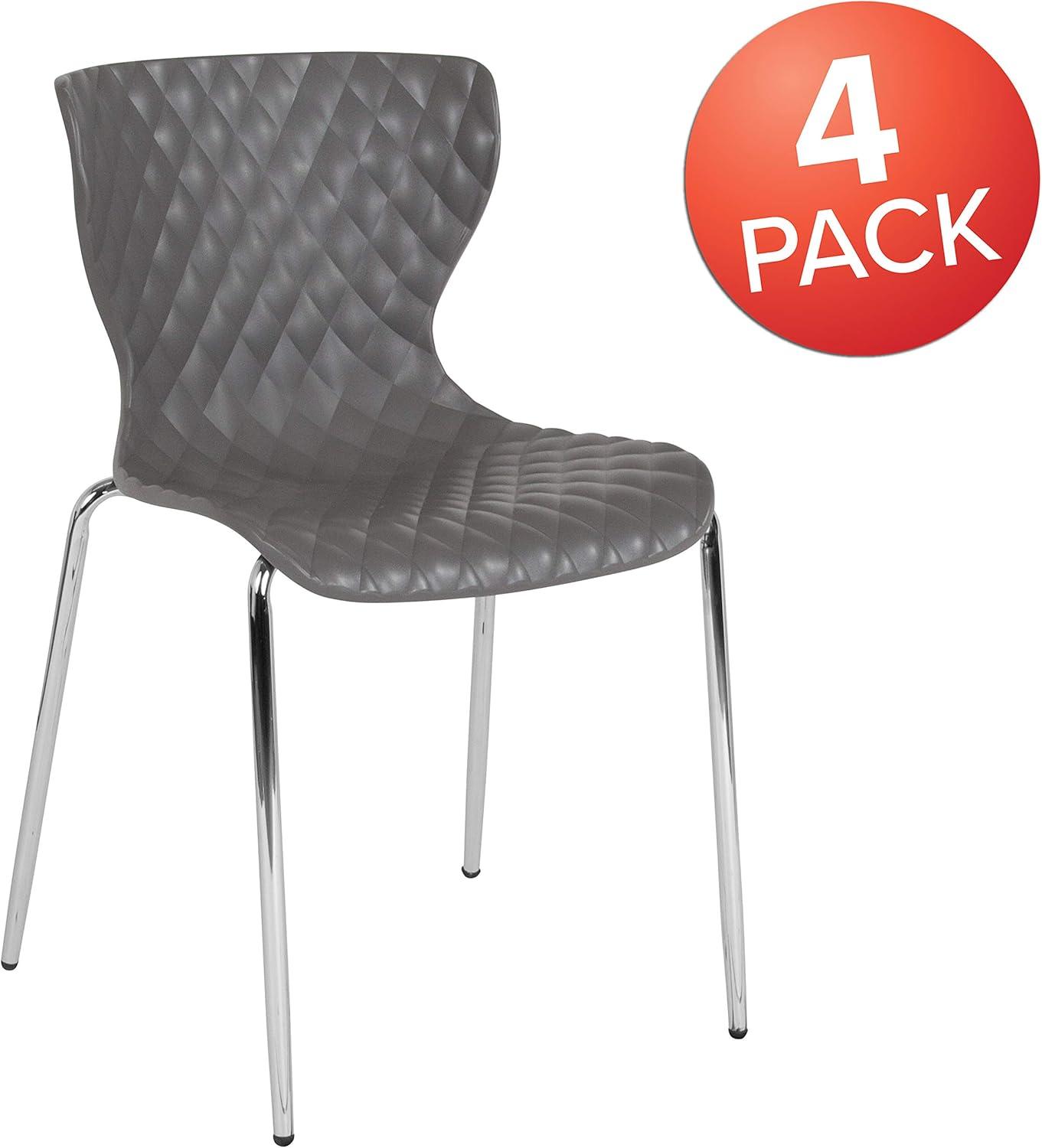 imageFlash Furniture Lowell Contemporary Design Citrus Green Plastic Stack ChairGrey