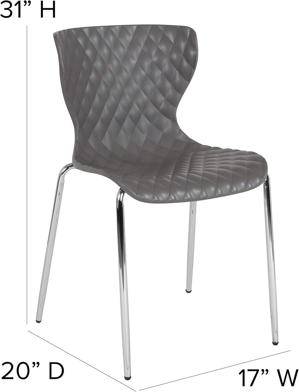 imageFlash Furniture Lowell Contemporary Design Citrus Green Plastic Stack ChairGrey