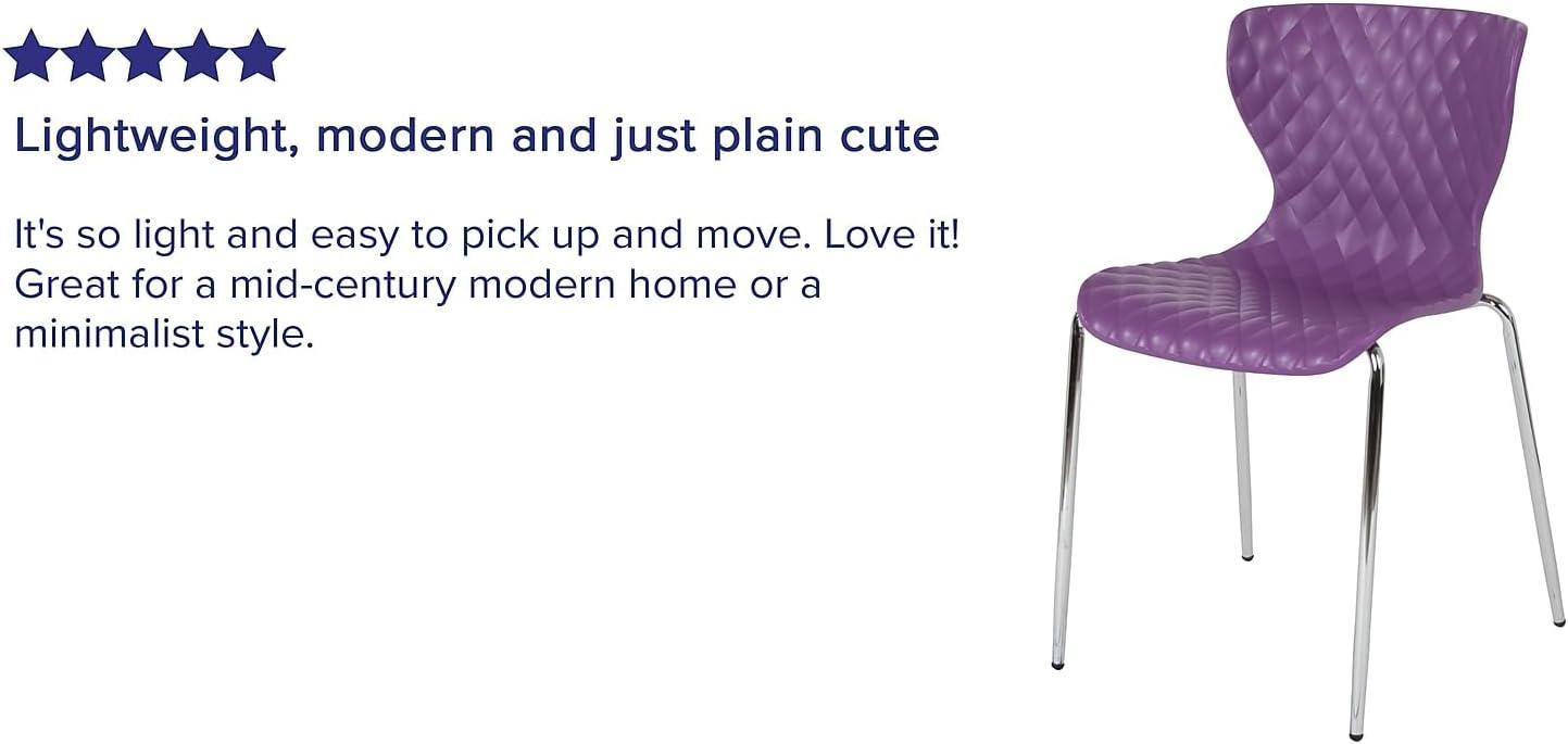 imageFlash Furniture Lowell Contemporary Design Citrus Green Plastic Stack ChairPurple