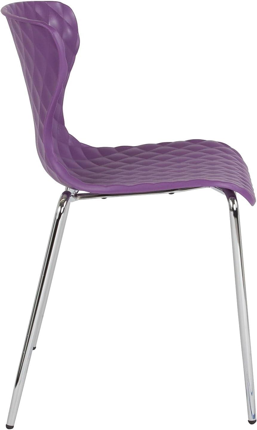 imageFlash Furniture Lowell Contemporary Design Citrus Green Plastic Stack ChairPurple