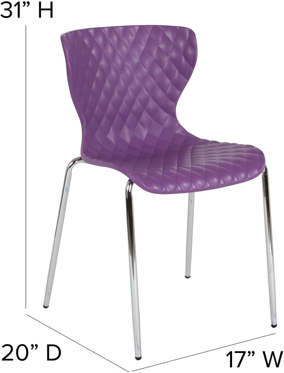imageFlash Furniture Lowell Contemporary Design Citrus Green Plastic Stack ChairPurple