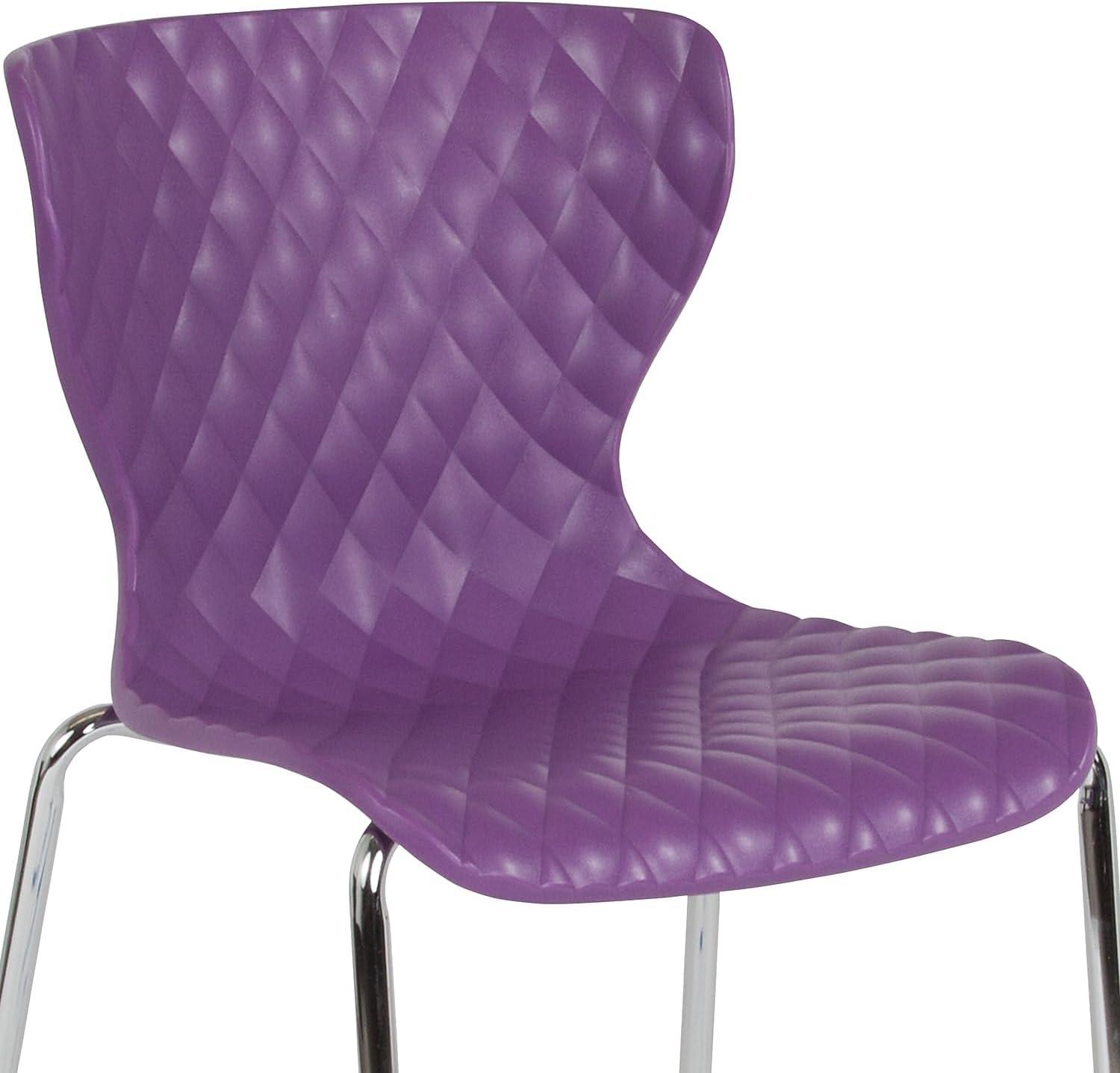 imageFlash Furniture Lowell Contemporary Design Citrus Green Plastic Stack ChairPurple