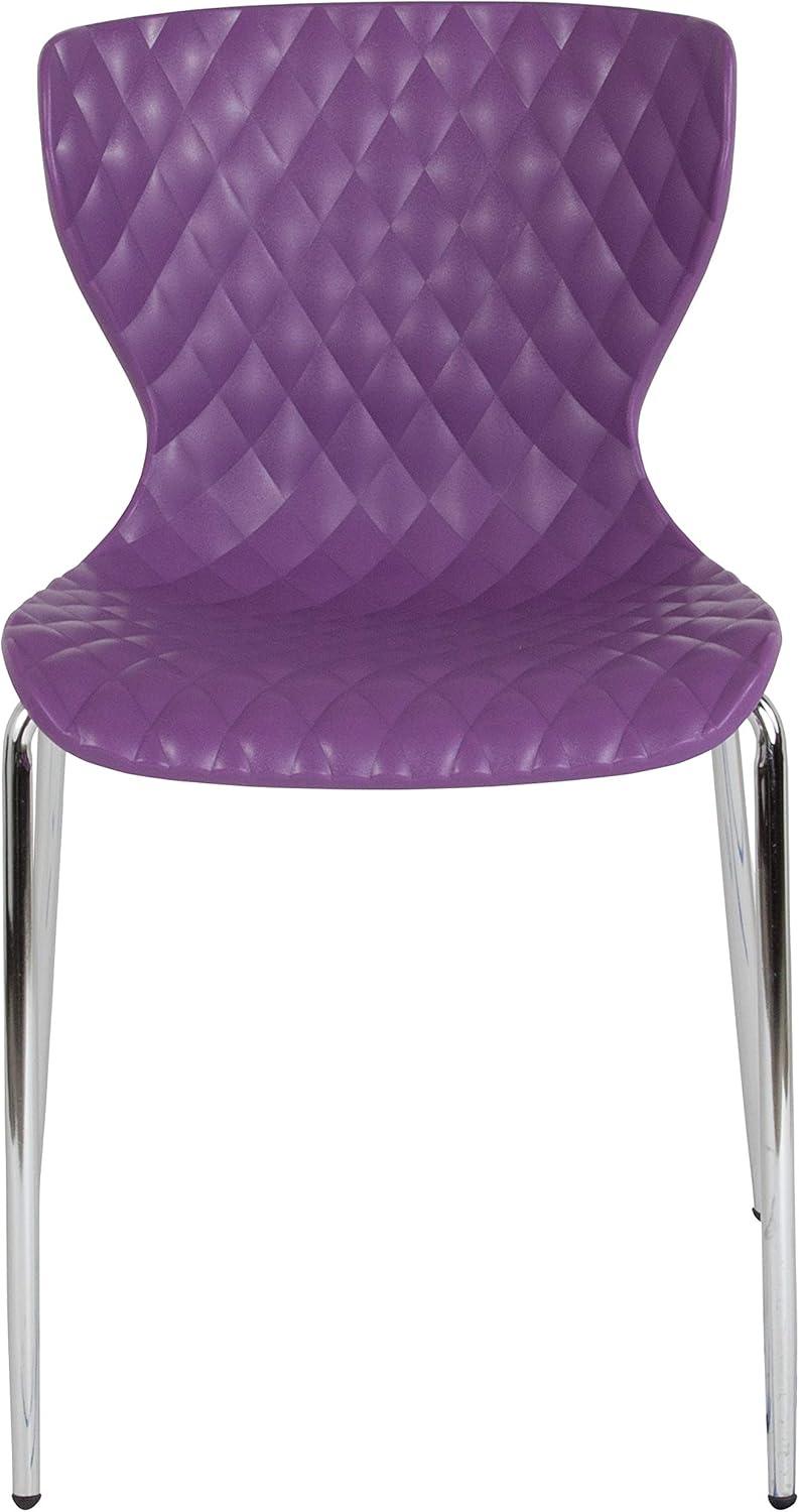 imageFlash Furniture Lowell Contemporary Design Citrus Green Plastic Stack ChairPurple
