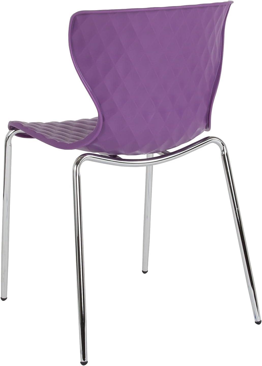 imageFlash Furniture Lowell Contemporary Design Citrus Green Plastic Stack ChairPurple