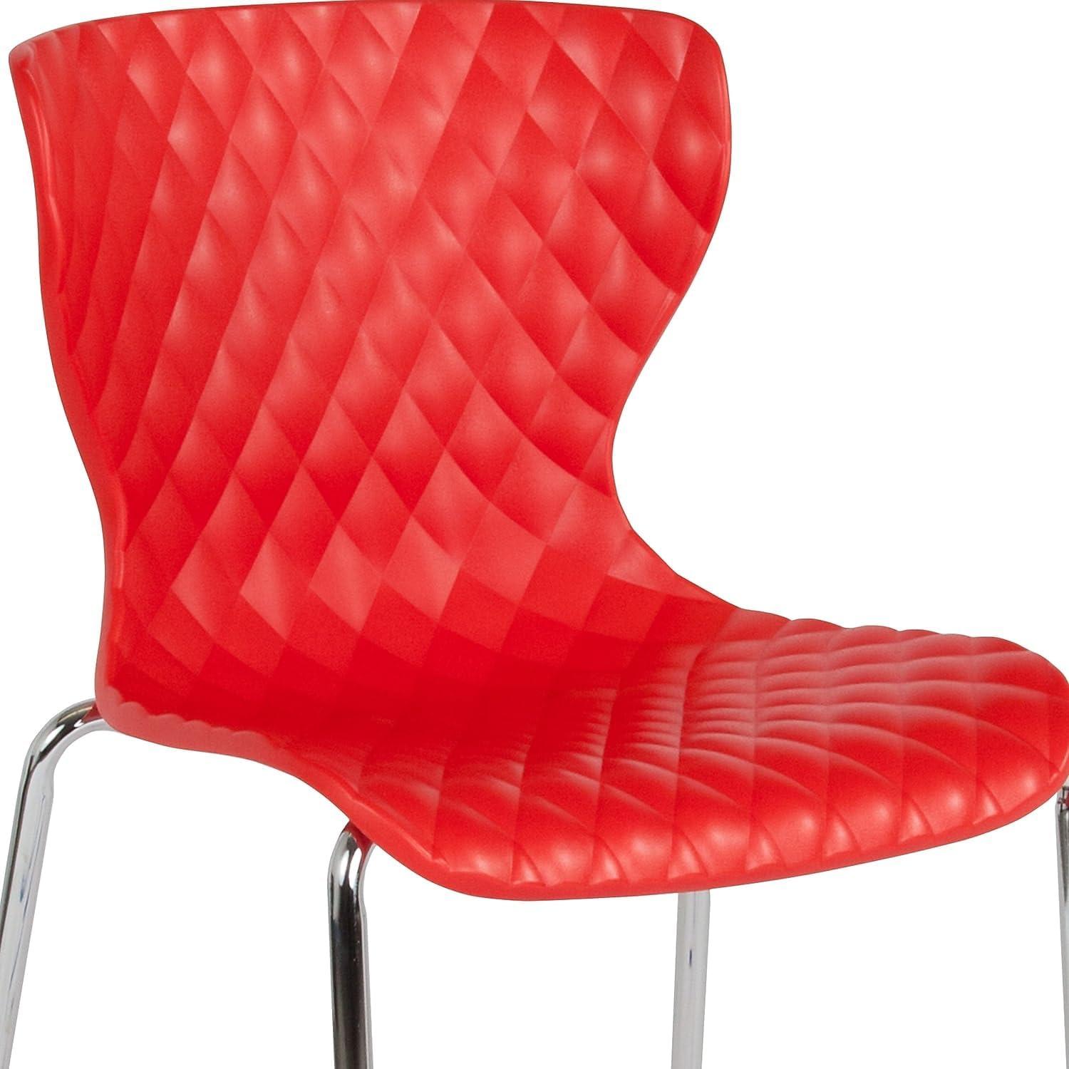 imageFlash Furniture Lowell Contemporary Design Citrus Green Plastic Stack ChairRed