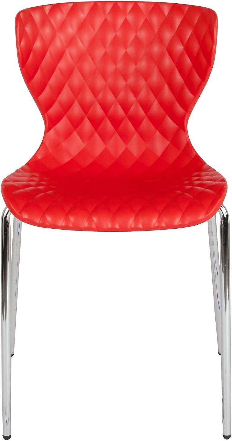 imageFlash Furniture Lowell Contemporary Design Citrus Green Plastic Stack ChairRed