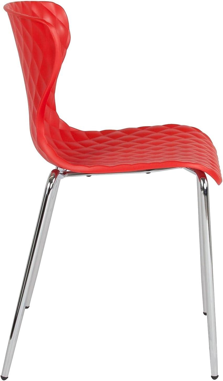 imageFlash Furniture Lowell Contemporary Design Citrus Green Plastic Stack ChairRed