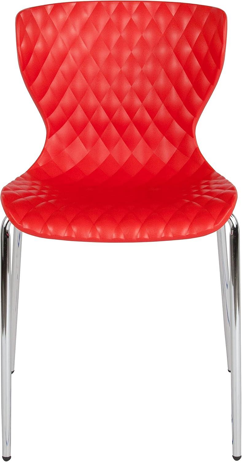 imageFlash Furniture Lowell Contemporary Design Citrus Green Plastic Stack ChairRed