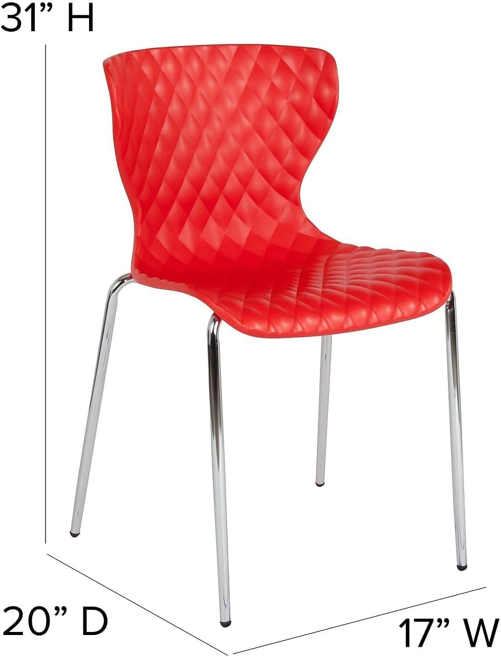 imageFlash Furniture Lowell Contemporary Design Citrus Green Plastic Stack ChairRed