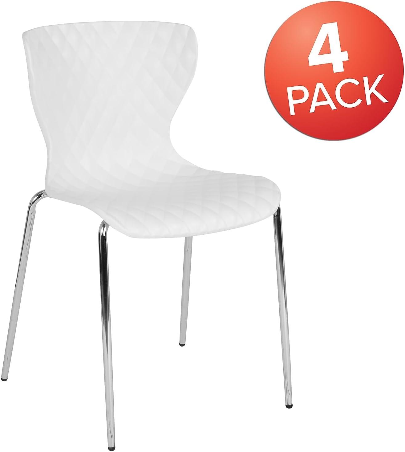 imageFlash Furniture Lowell Contemporary Design Citrus Green Plastic Stack ChairWhite