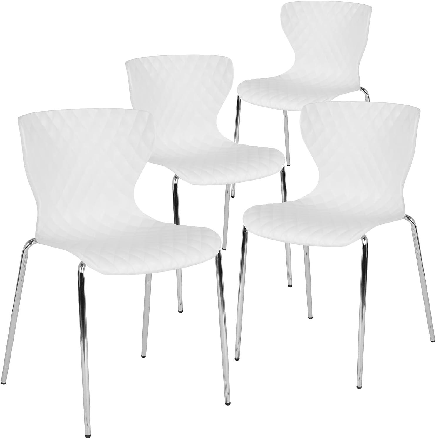 imageFlash Furniture Lowell Contemporary Design Citrus Green Plastic Stack ChairWhite