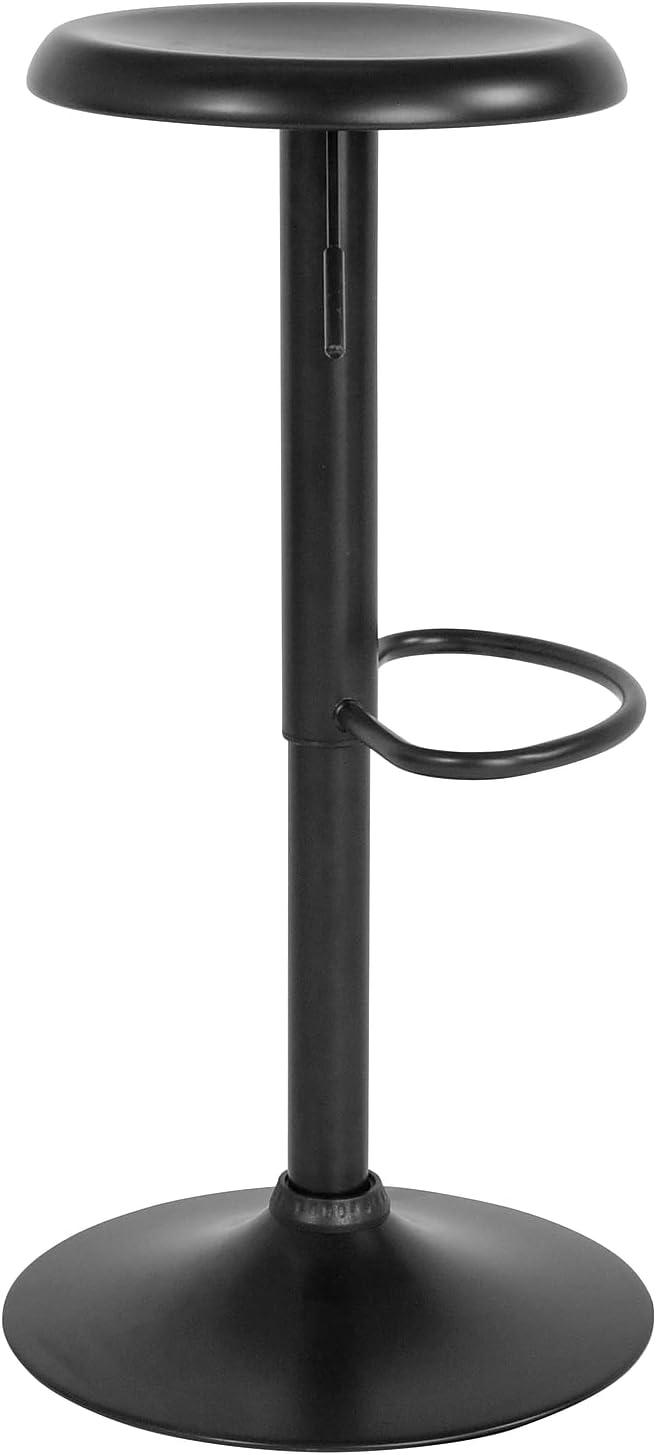 imageFlash Furniture Madrid Series Adjustable Height Retro Metal Barstool with Footrest Backless Adjustable Bar or Counter Height Swivel Stool GoldBlack