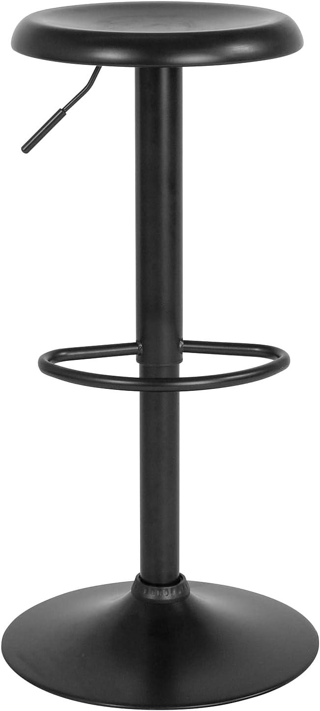 imageFlash Furniture Madrid Series Adjustable Height Retro Metal Barstool with Footrest Backless Adjustable Bar or Counter Height Swivel Stool GoldBlack