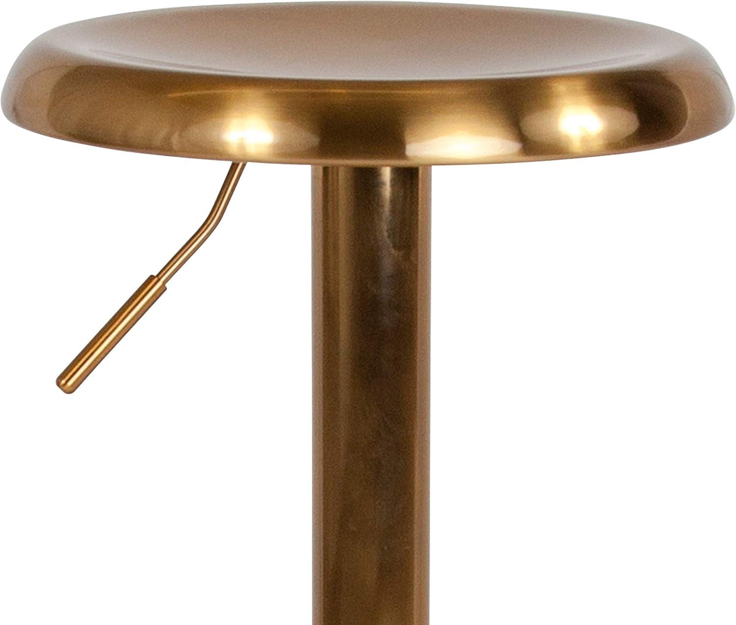 imageFlash Furniture Madrid Series Adjustable Height Retro Metal Barstool with Footrest Backless Adjustable Bar or Counter Height Swivel Stool GoldGold