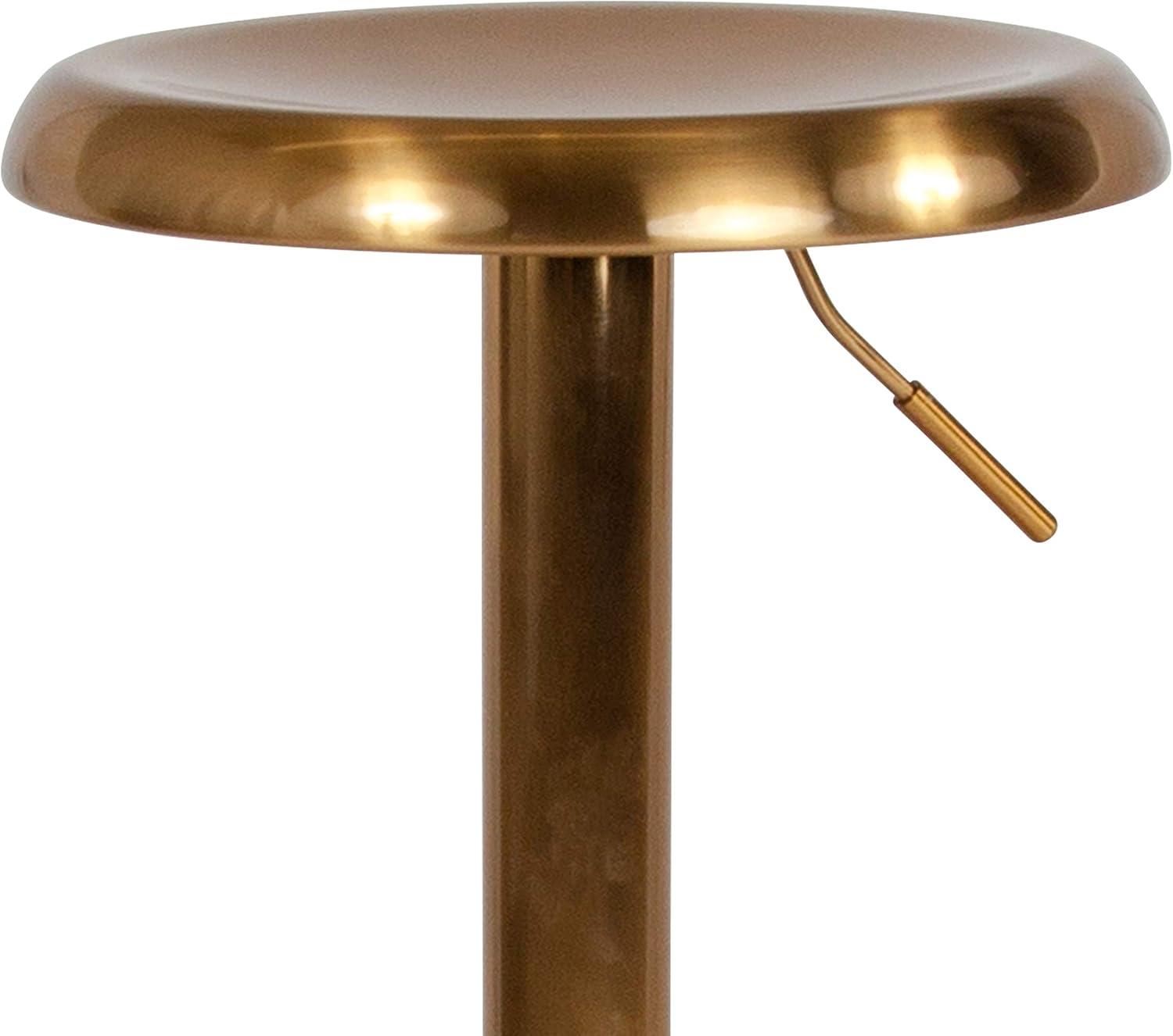 imageFlash Furniture Madrid Series Adjustable Height Retro Metal Barstool with Footrest Backless Adjustable Bar or Counter Height Swivel Stool GoldGold