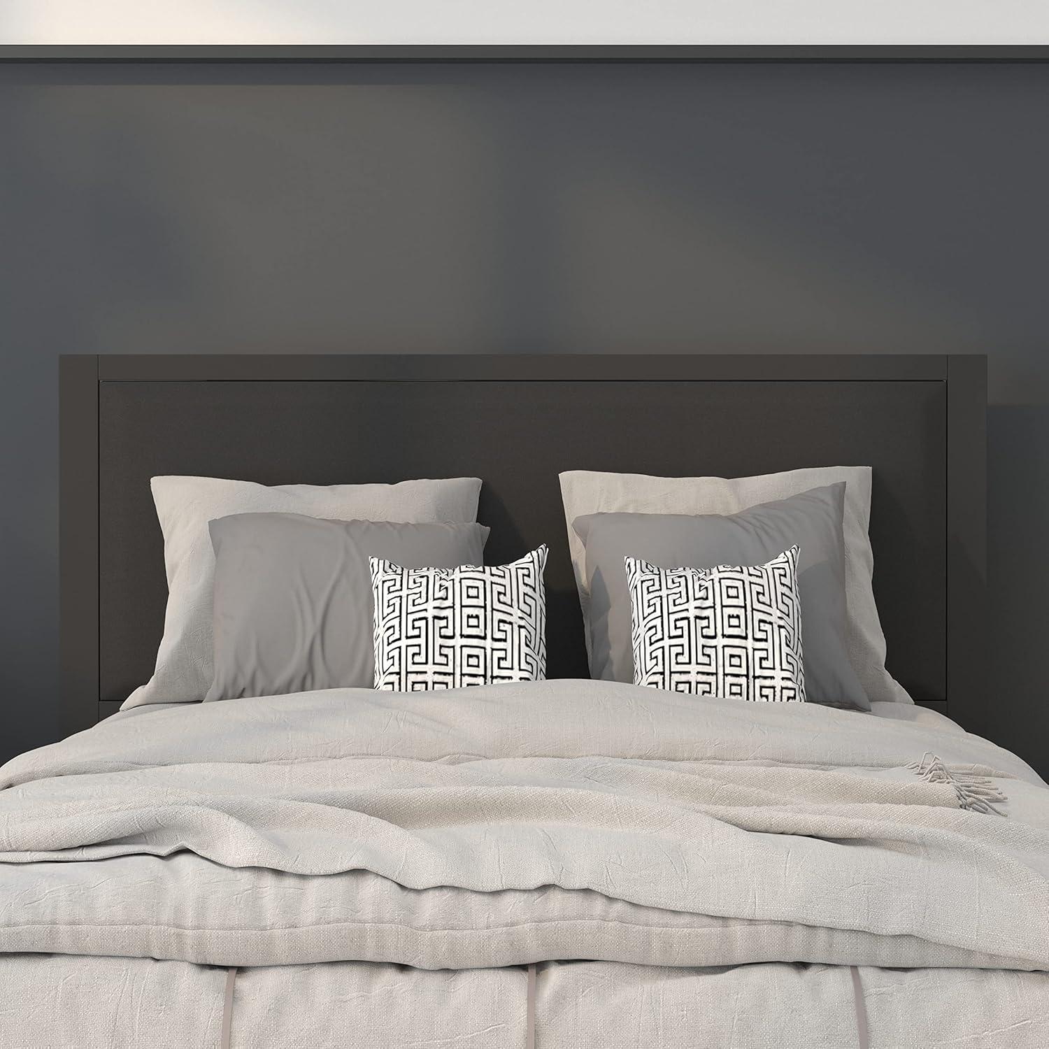 imageFlash Furniture Melbourne Metal Upholstered Full Size Headboard in Black FabricBlack
