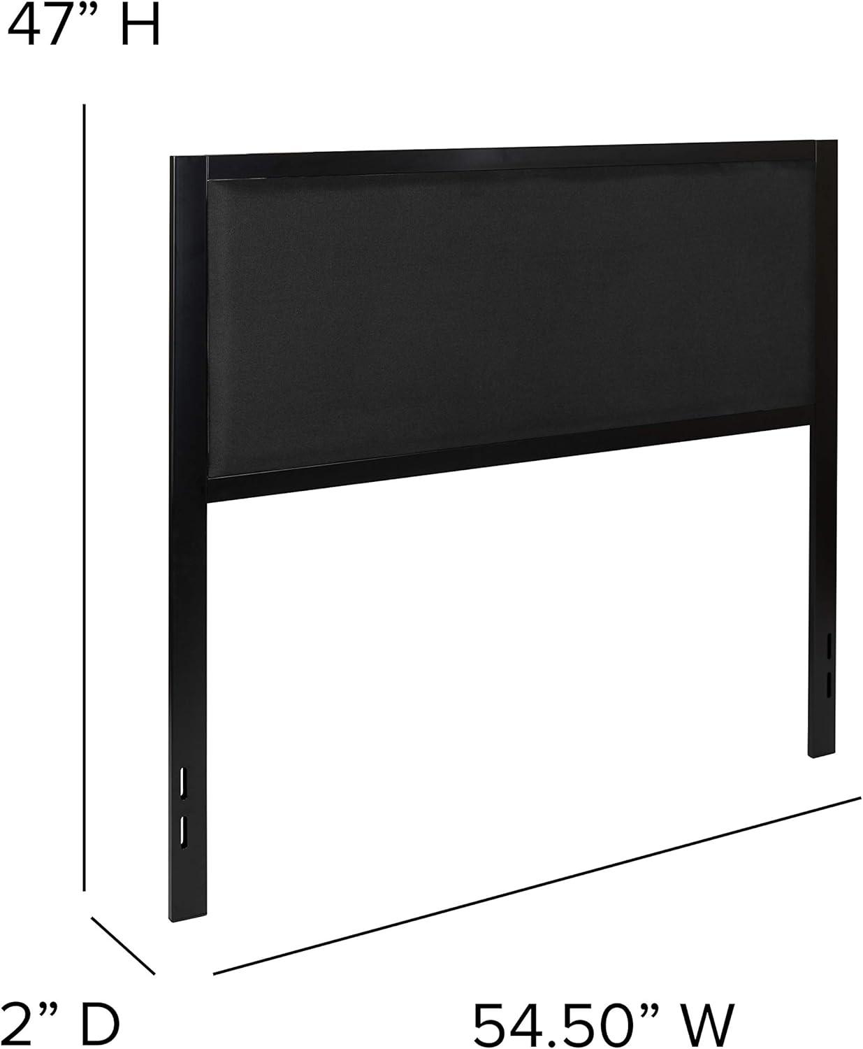 imageFlash Furniture Melbourne Metal Upholstered Full Size Headboard in Black FabricBlack