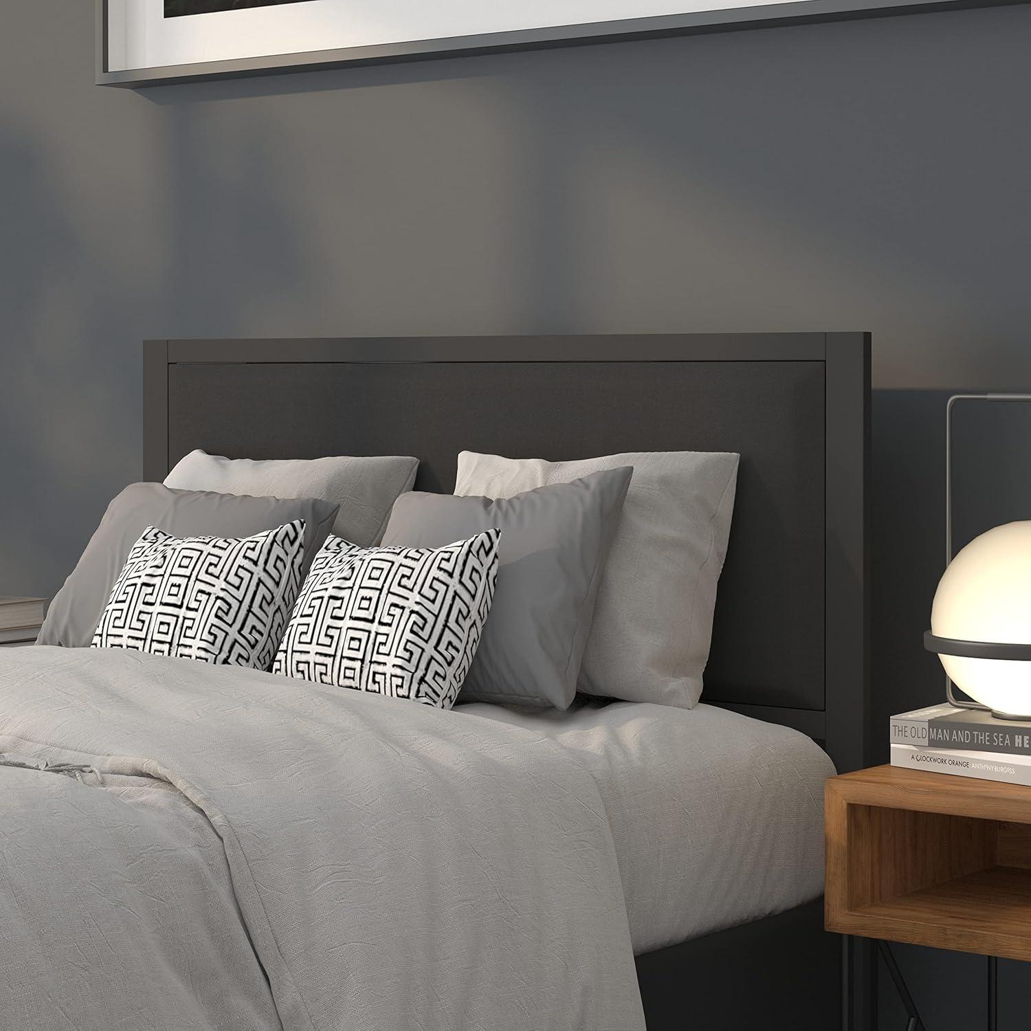 imageFlash Furniture Melbourne Metal Upholstered Full Size Headboard in Black FabricBlack