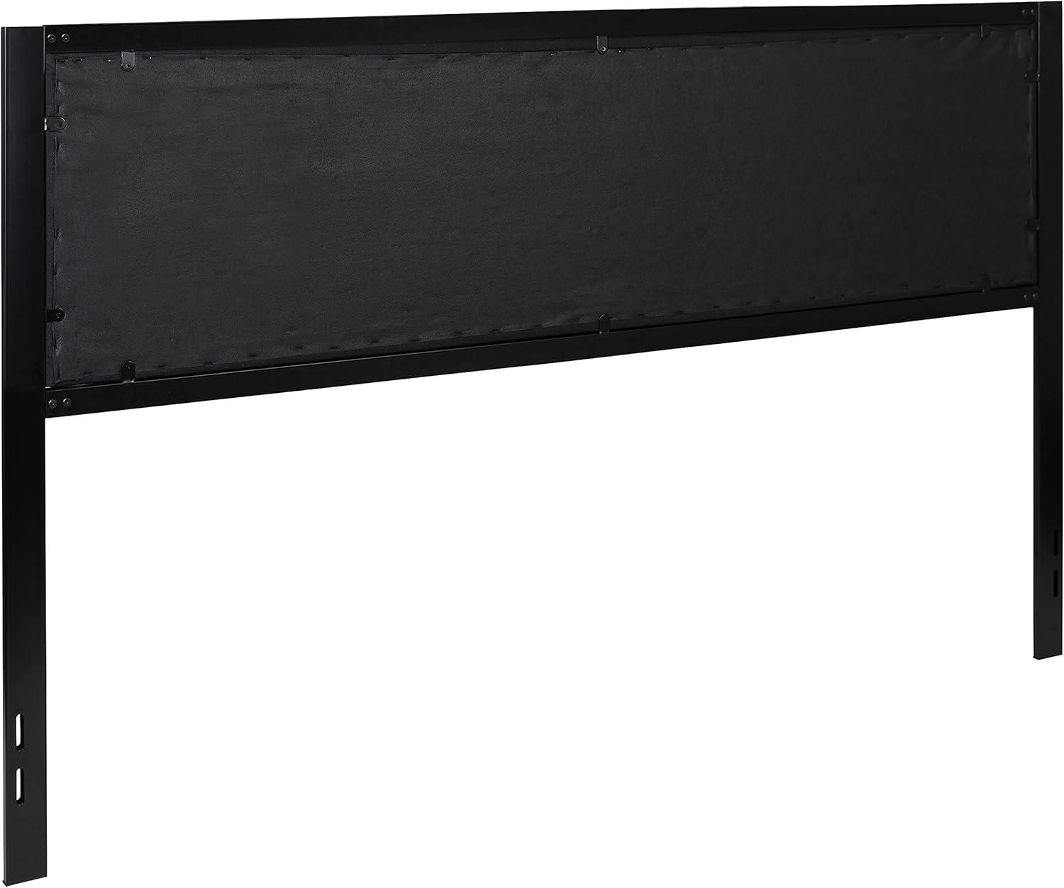 imageFlash Furniture Melbourne Metal Upholstered Full Size Headboard in Black FabricBlack