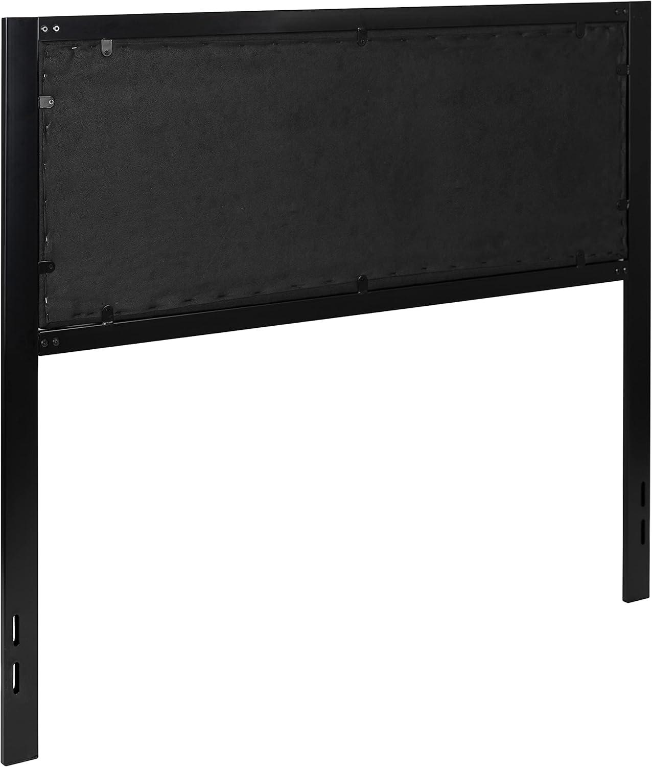 imageFlash Furniture Melbourne Metal Upholstered Full Size Headboard in Black FabricBlack