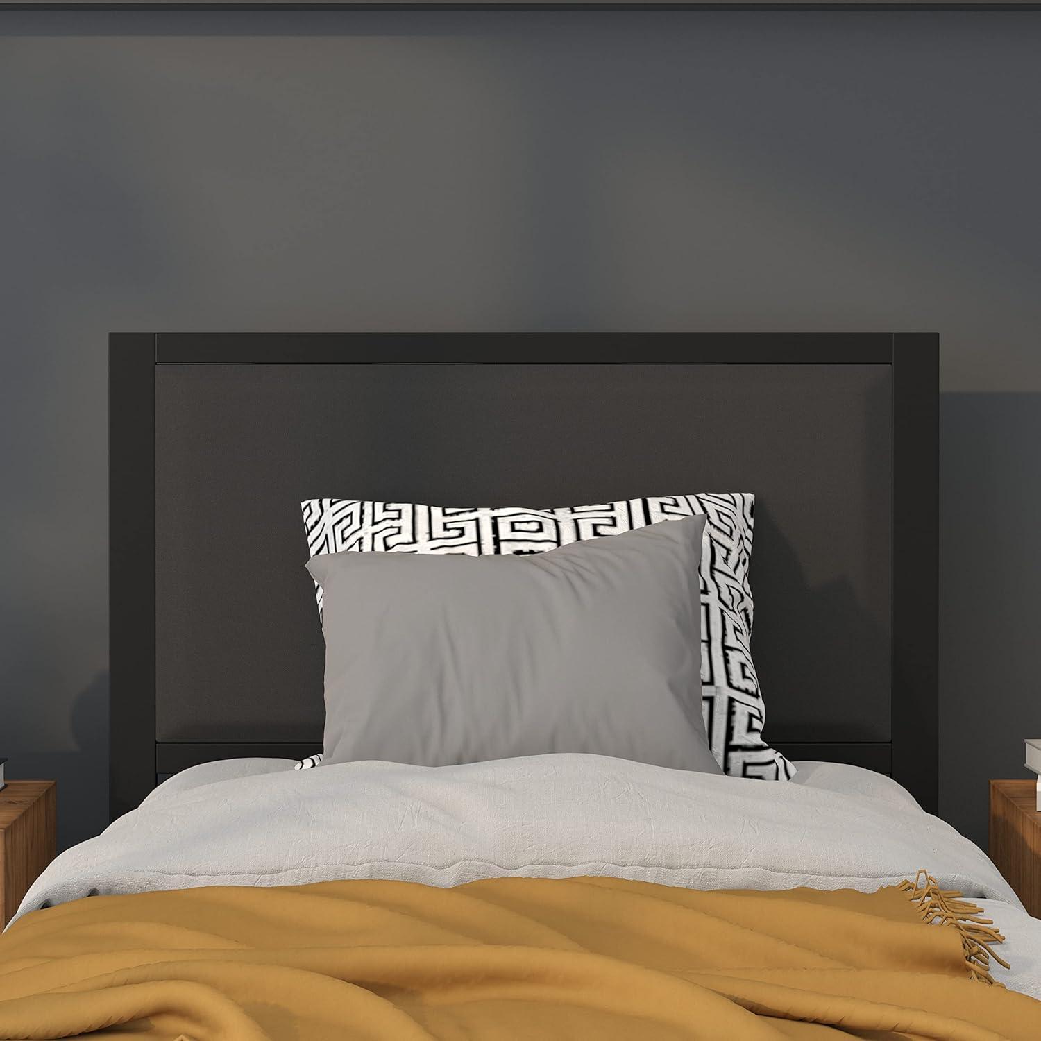 imageFlash Furniture Melbourne Metal Upholstered Full Size Headboard in Black FabricBlack