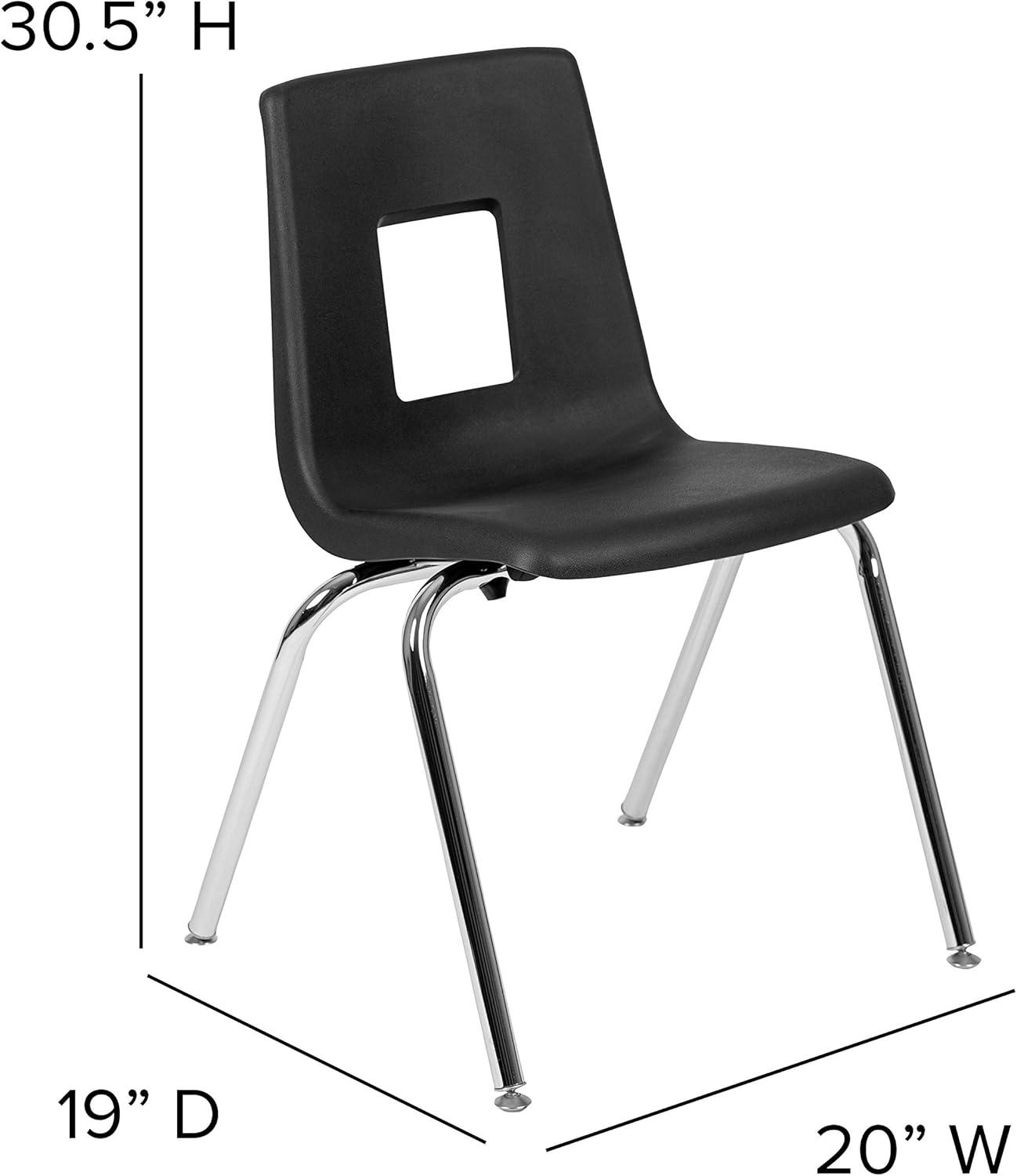 imageFlash Furniture Mickey Advantage Black Student Stack School Chair 12inchBlack