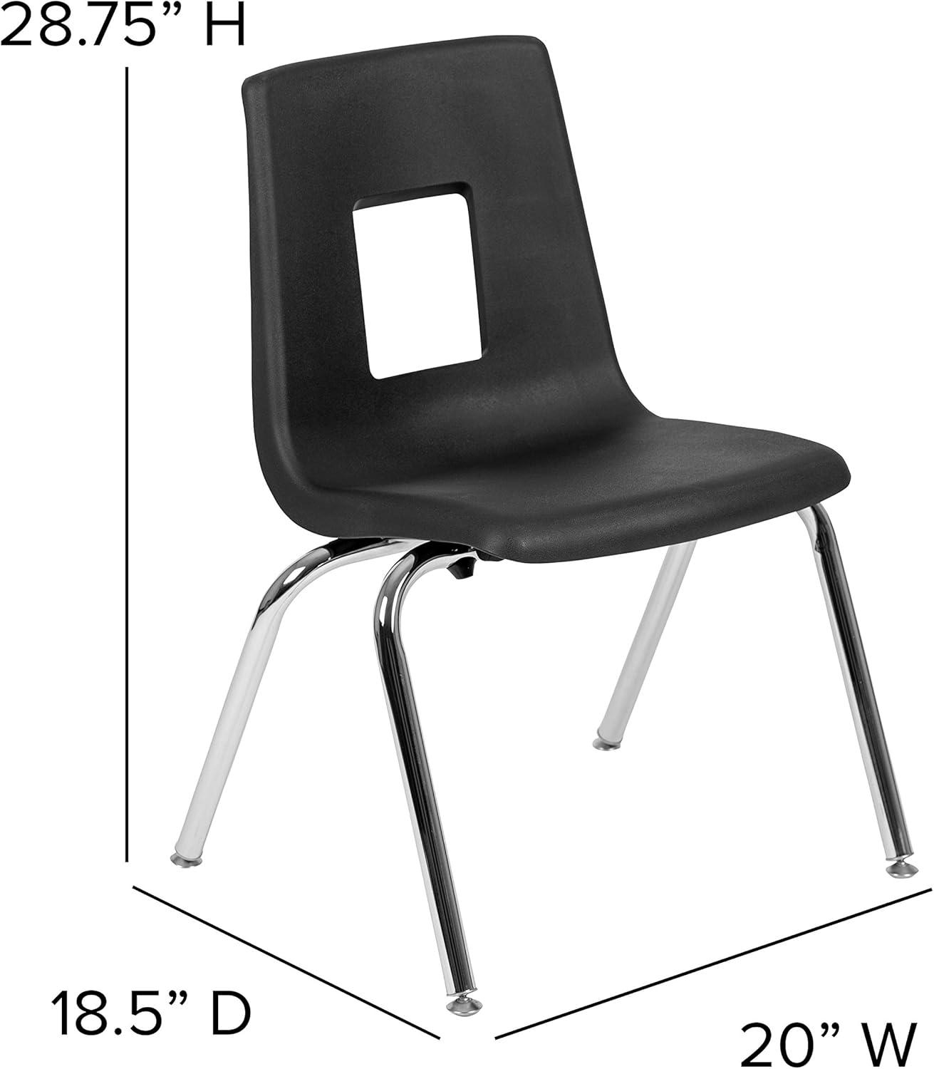 imageFlash Furniture Mickey Advantage Black Student Stack School Chair 12inchBlack