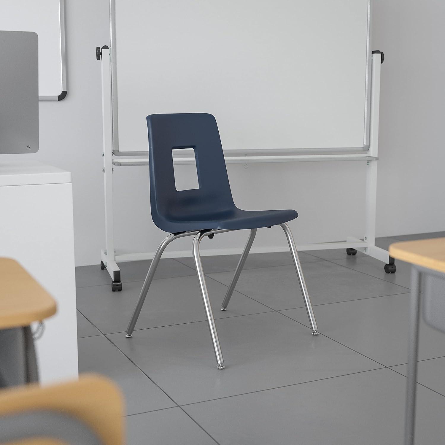 imageFlash Furniture Mickey Advantage Black Student Stack School Chair 12inchNavy