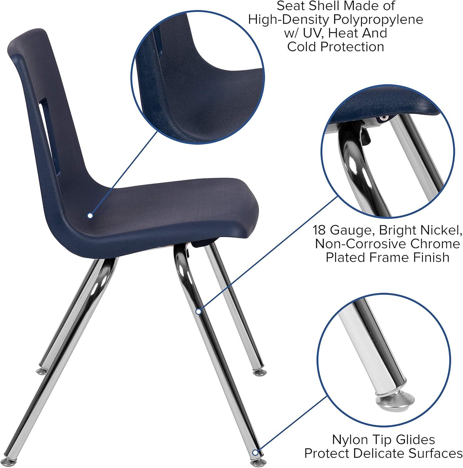 imageFlash Furniture Mickey Advantage Black Student Stack School Chair 12inchNavy
