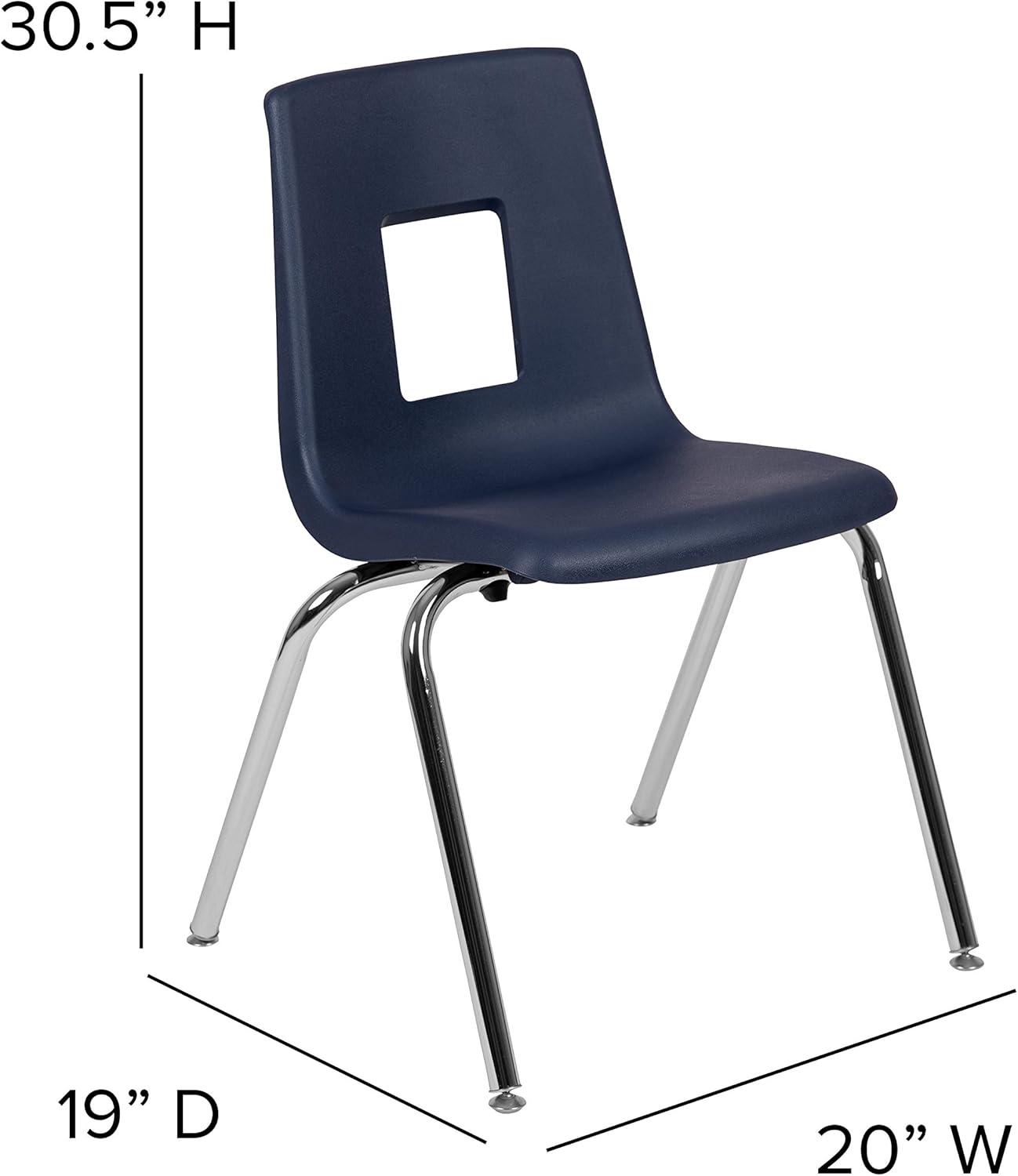 imageFlash Furniture Mickey Advantage Black Student Stack School Chair 12inchNavy