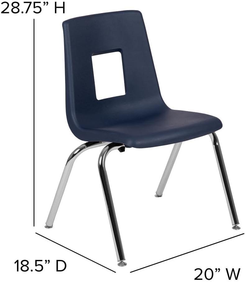 imageFlash Furniture Mickey Advantage Black Student Stack School Chair 12inchNavy