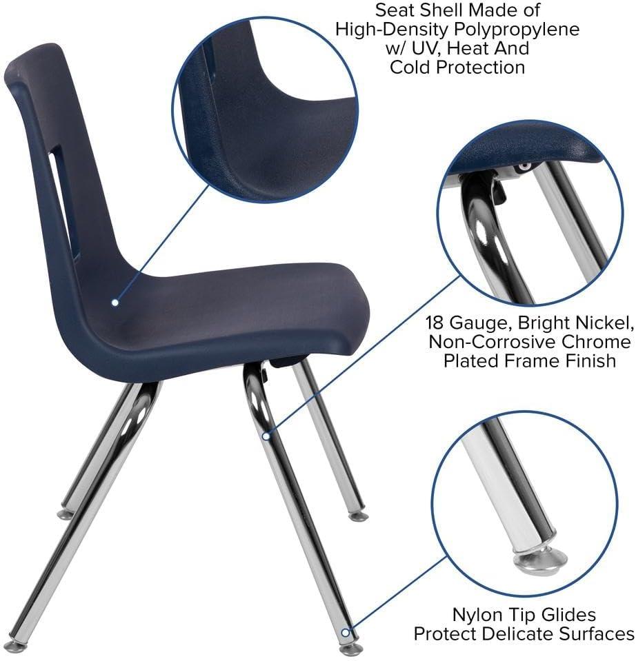 imageFlash Furniture Mickey Advantage Black Student Stack School Chair 12inchNavy