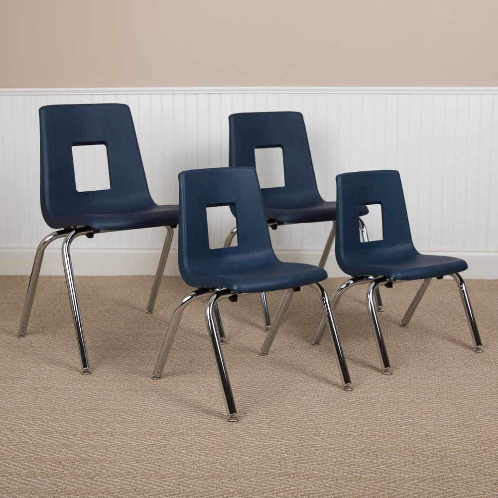 imageFlash Furniture Mickey Advantage Black Student Stack School Chair 12inchNavy