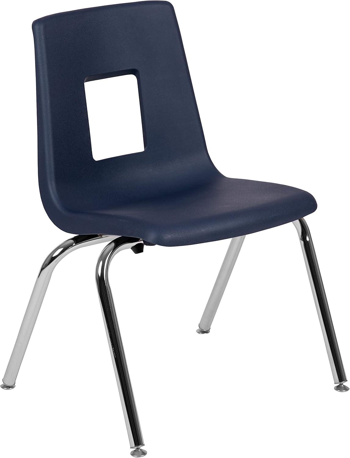 imageFlash Furniture Mickey Advantage Black Student Stack School Chair 12inchNavy