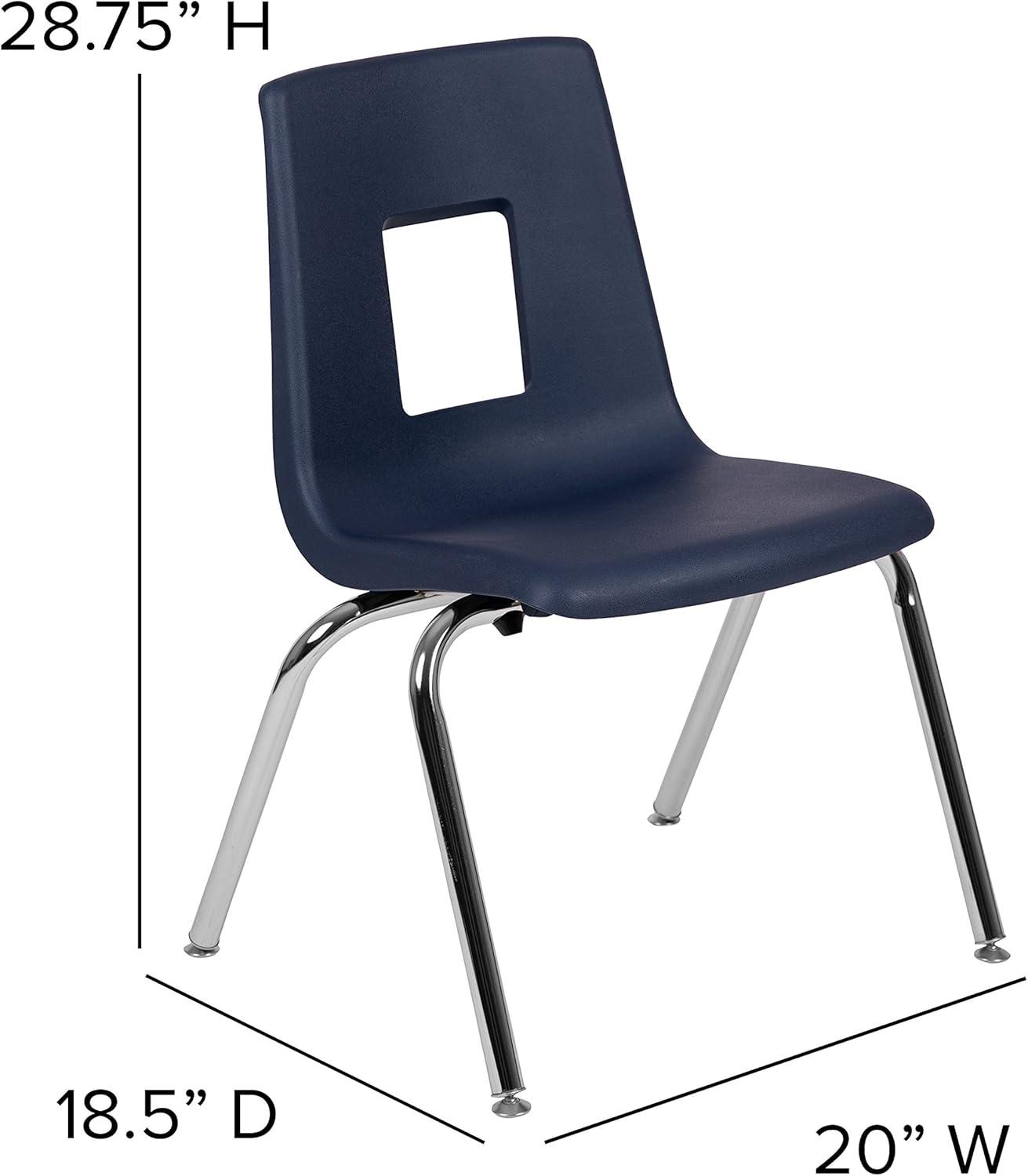 imageFlash Furniture Mickey Advantage Black Student Stack School Chair 12inchNavy