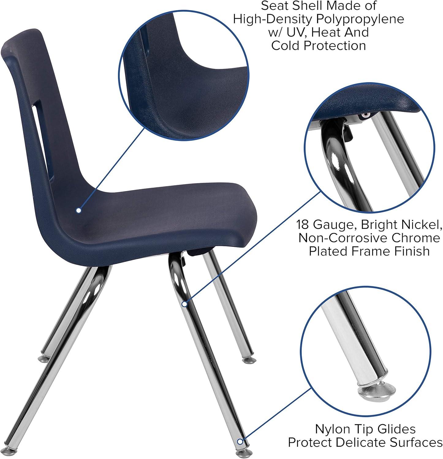 imageFlash Furniture Mickey Advantage Black Student Stack School Chair 12inchNavy