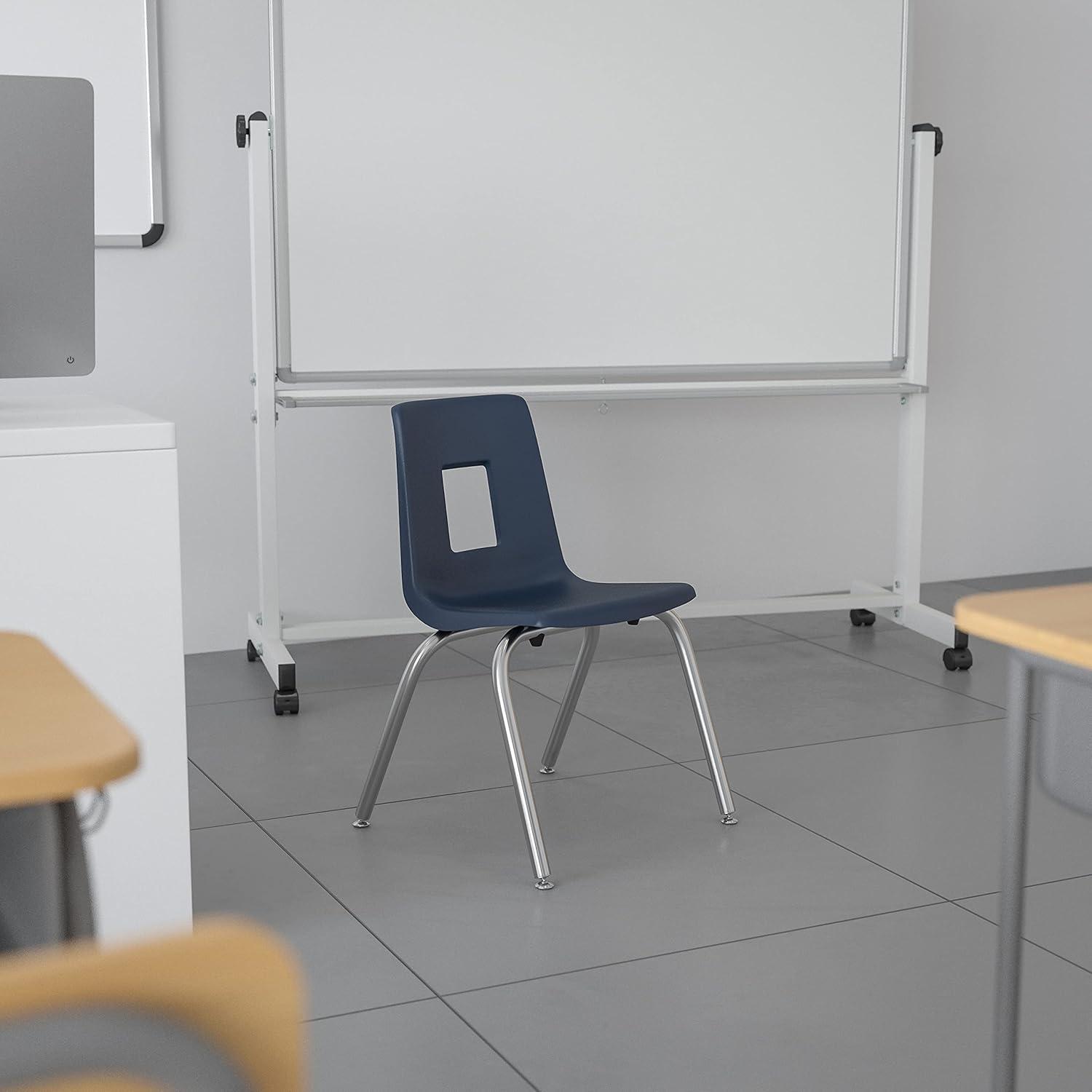 imageFlash Furniture Mickey Advantage Black Student Stack School Chair 12inchNavy