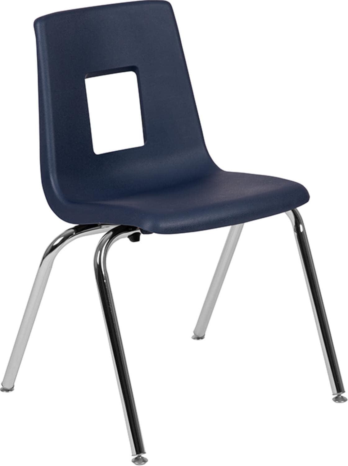 imageFlash Furniture Mickey Advantage Black Student Stack School Chair 12inchNavy