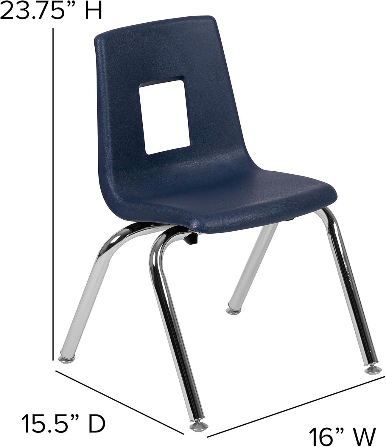 imageFlash Furniture Mickey Advantage Black Student Stack School Chair 12inchNavy