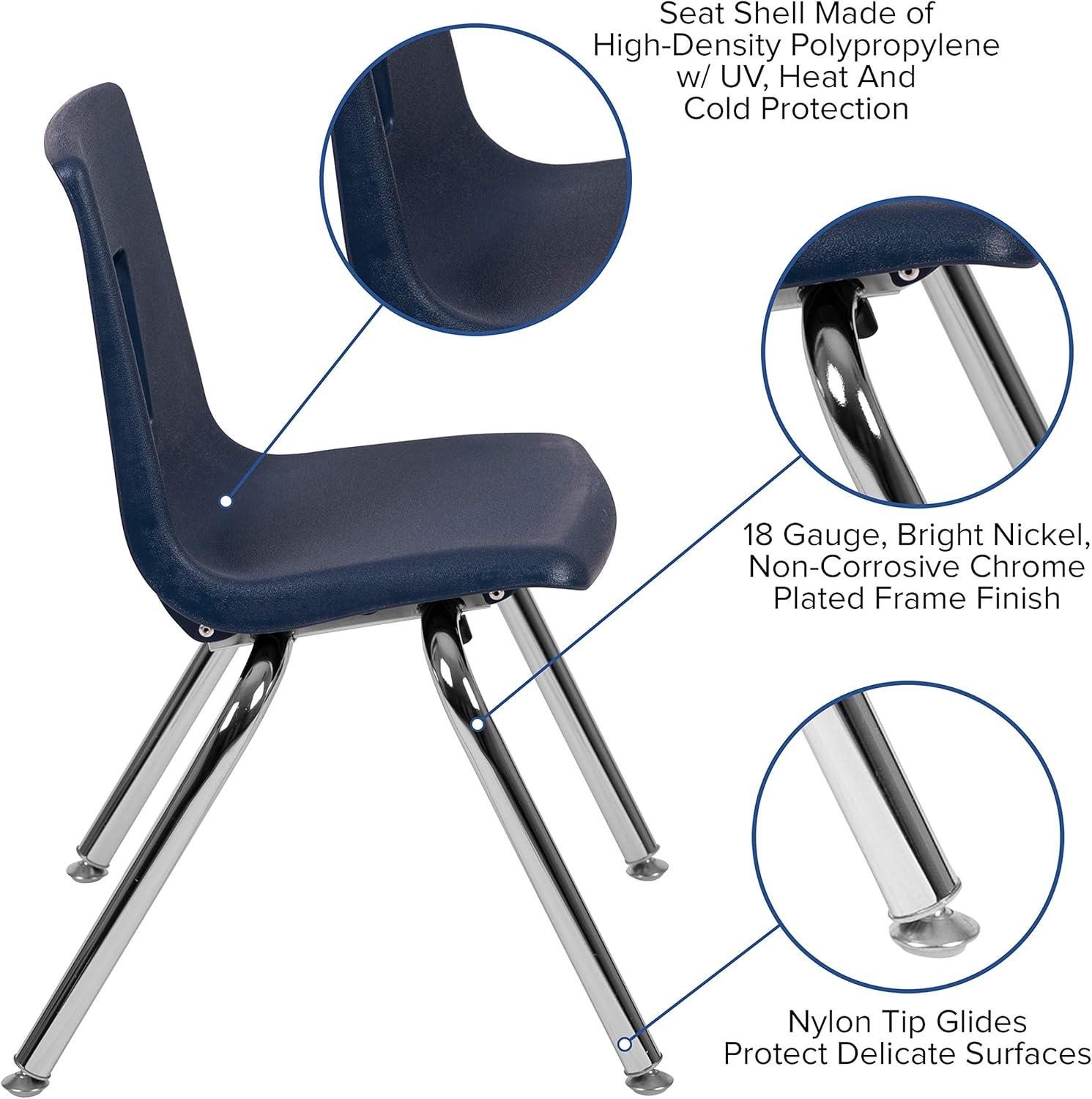 imageFlash Furniture Mickey Advantage Black Student Stack School Chair 12inchNavy